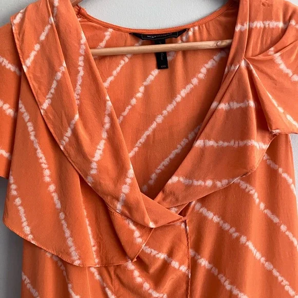 BGBG MAXAZRIA Orange and White Tie-Dye Silk Cocktail Dress Size XXS - Picture 3 of 10